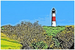 Sankaty Head Lighthouse on Nantucket Island - Digital Painting